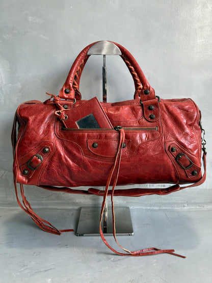 Balenciaga City Twiggy Brown/Orange Brass Hardware
