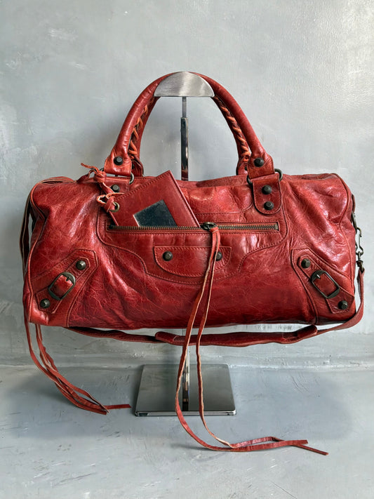Balenciaga City Twiggy Brown/Orange Brass Hardware