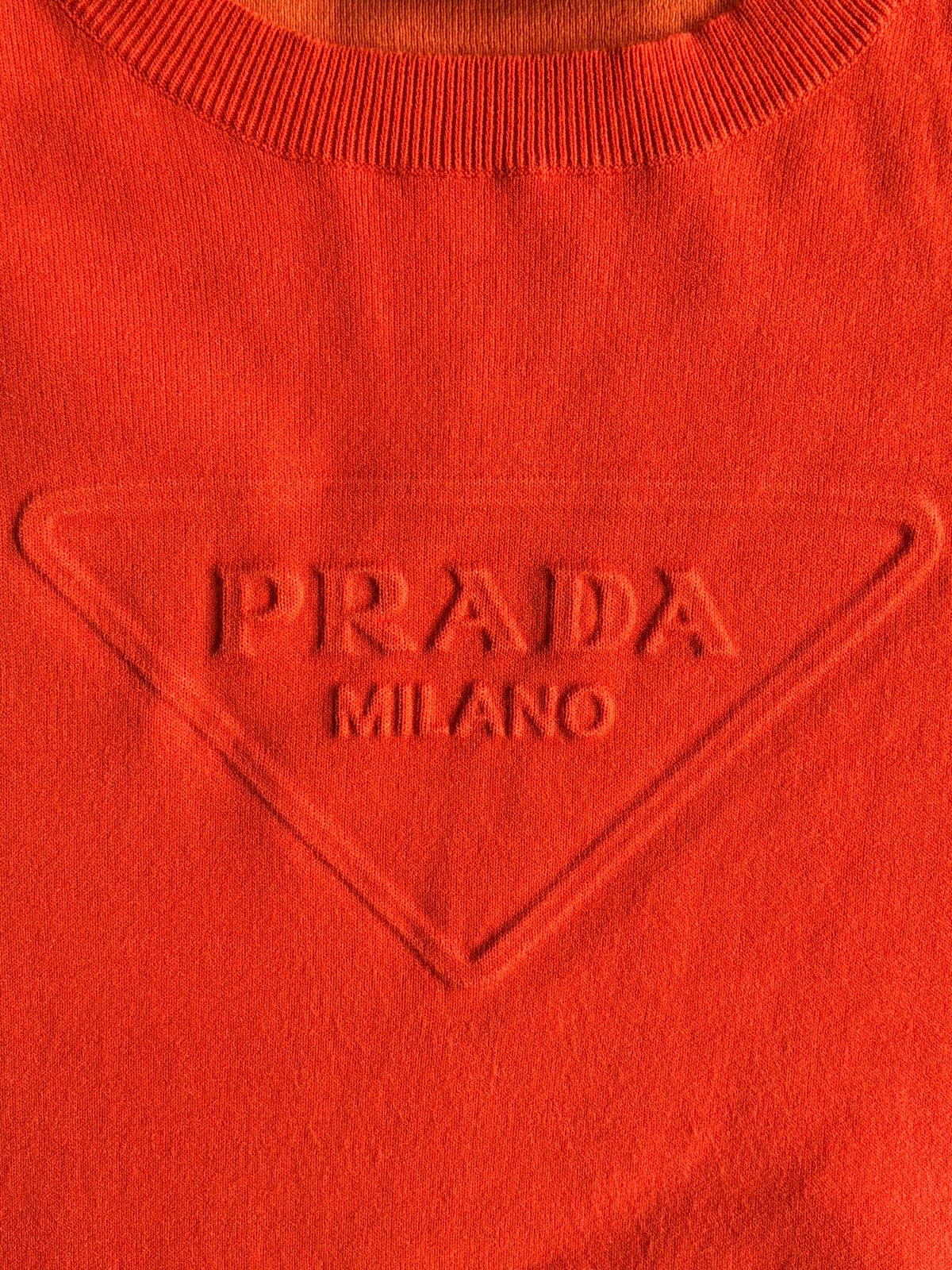 Prada Chest Logo Orange Tee