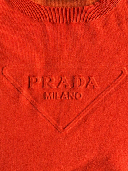 Prada Chest Logo Orange Tee
