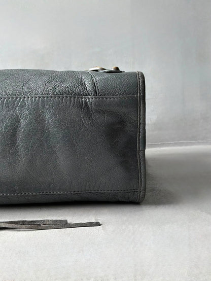Balenciaga City Gray Lambskin Bag