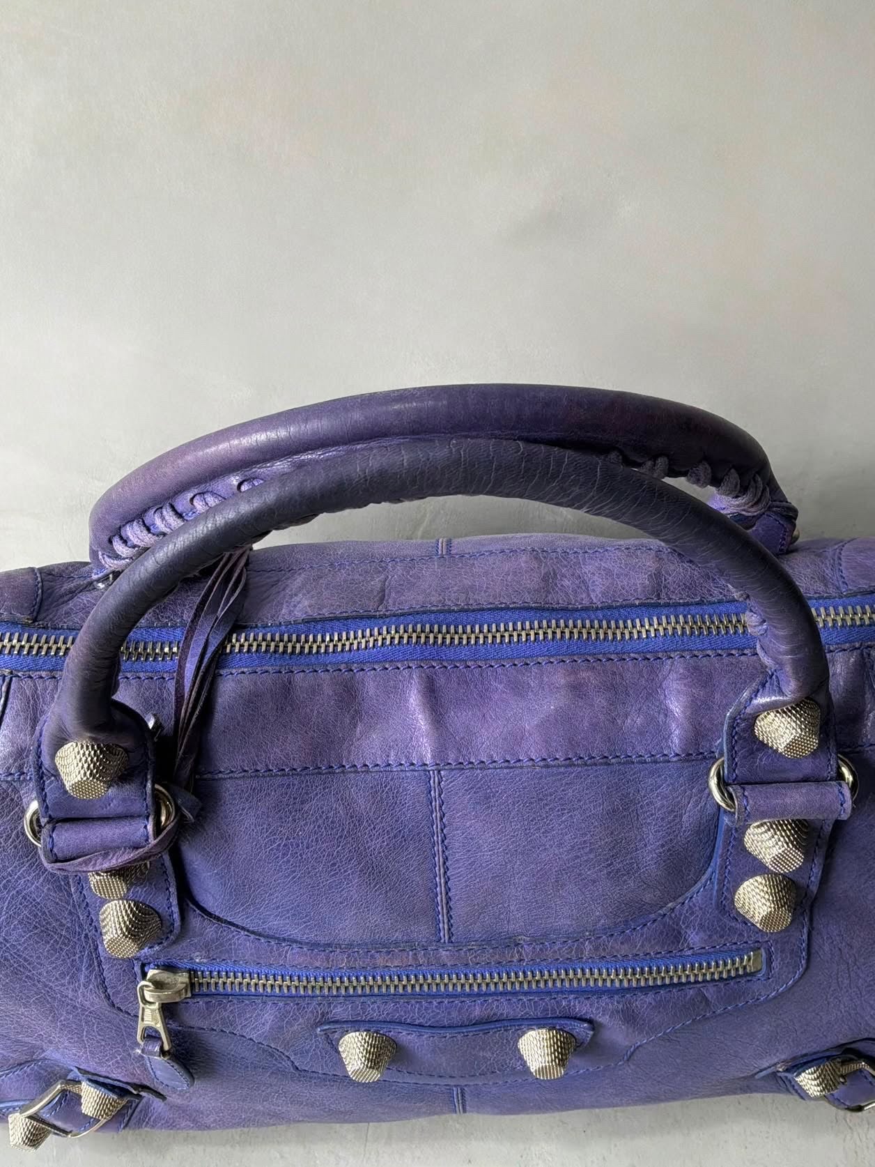 Balenciaga Work Giant 21 Purple Lambskin Bag