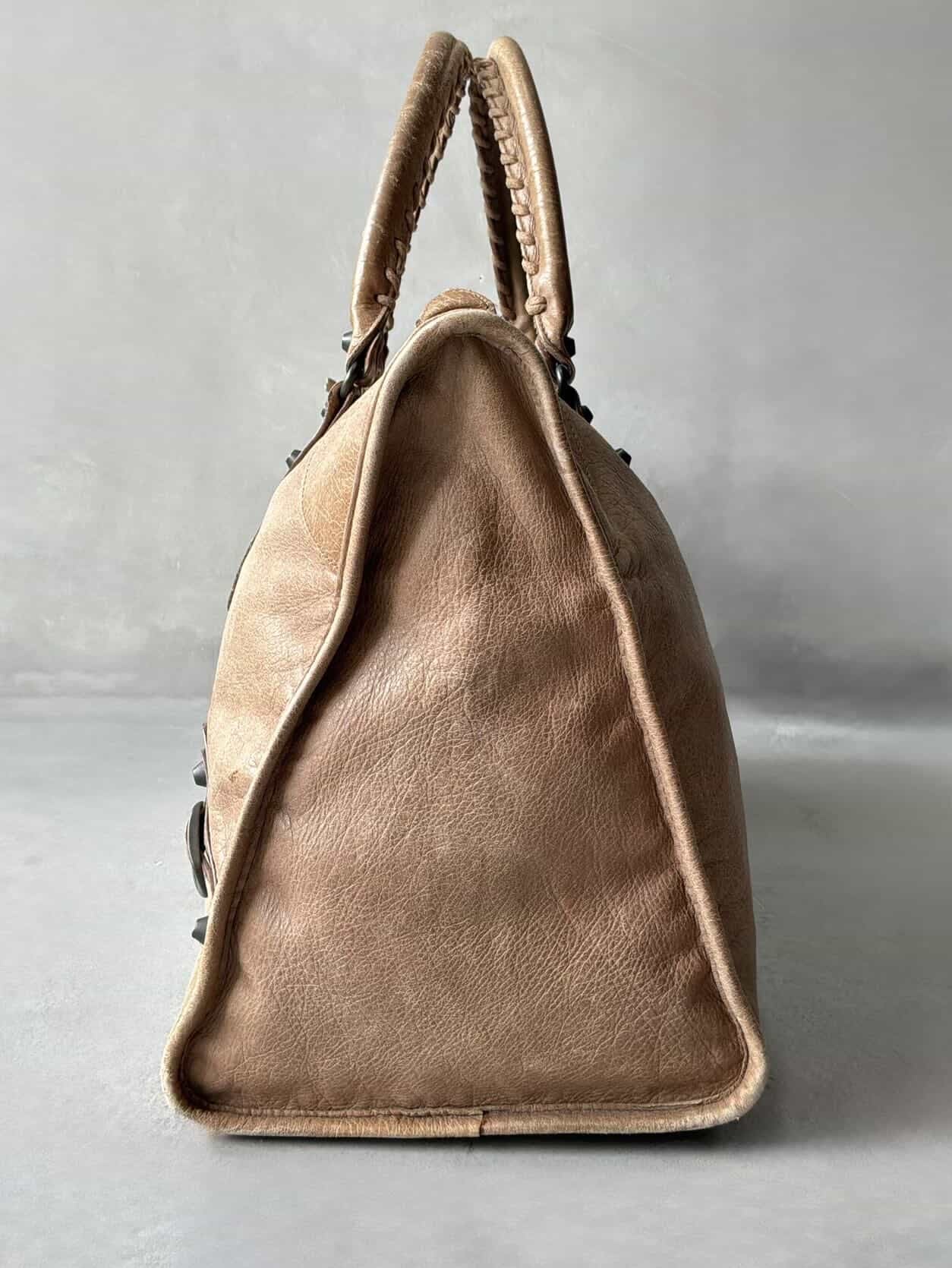 Balenciaga City Work Light Brown Lambskin Bag