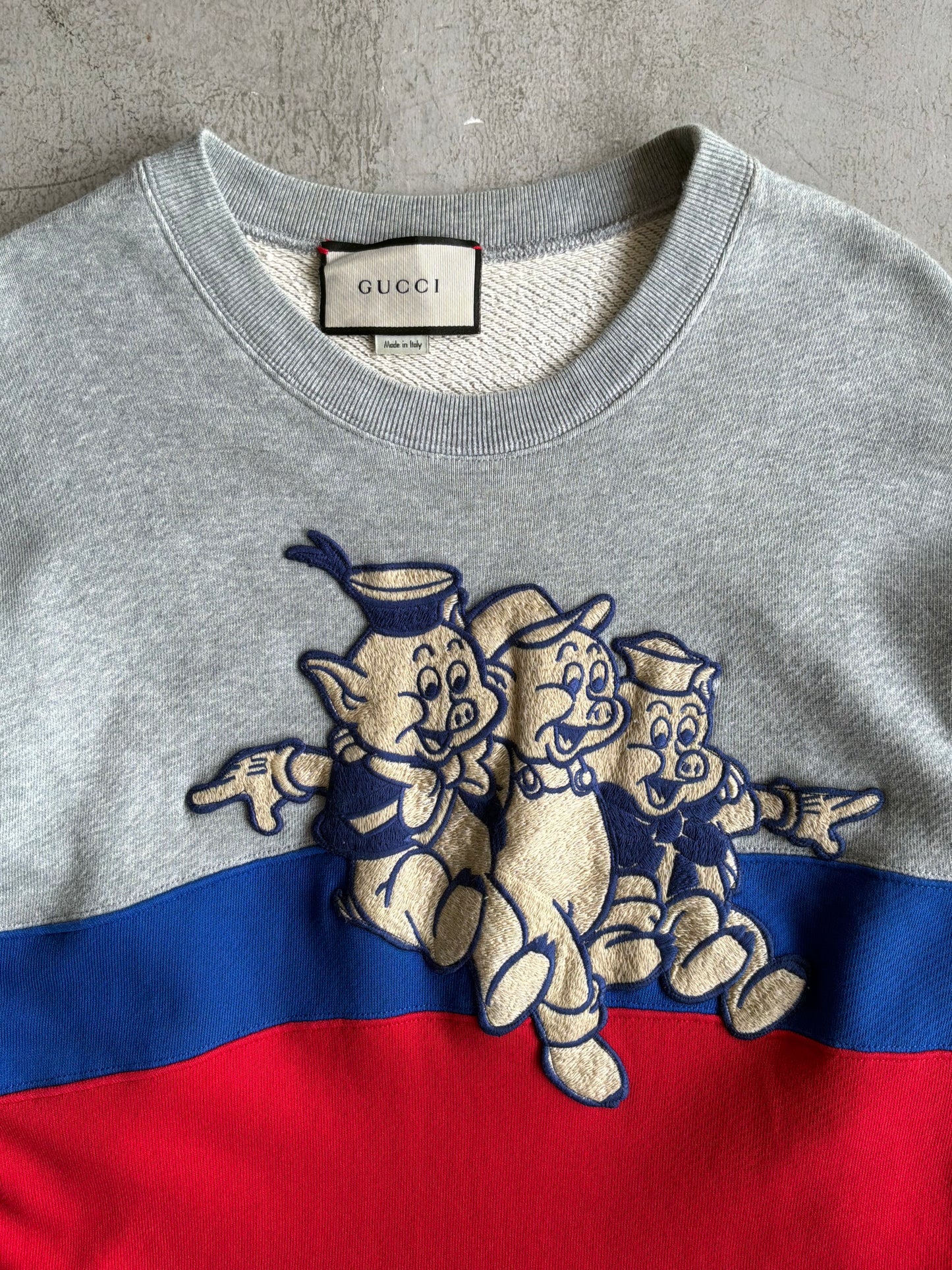 Gucci X Disney 3 Pigs Gray Crewneck