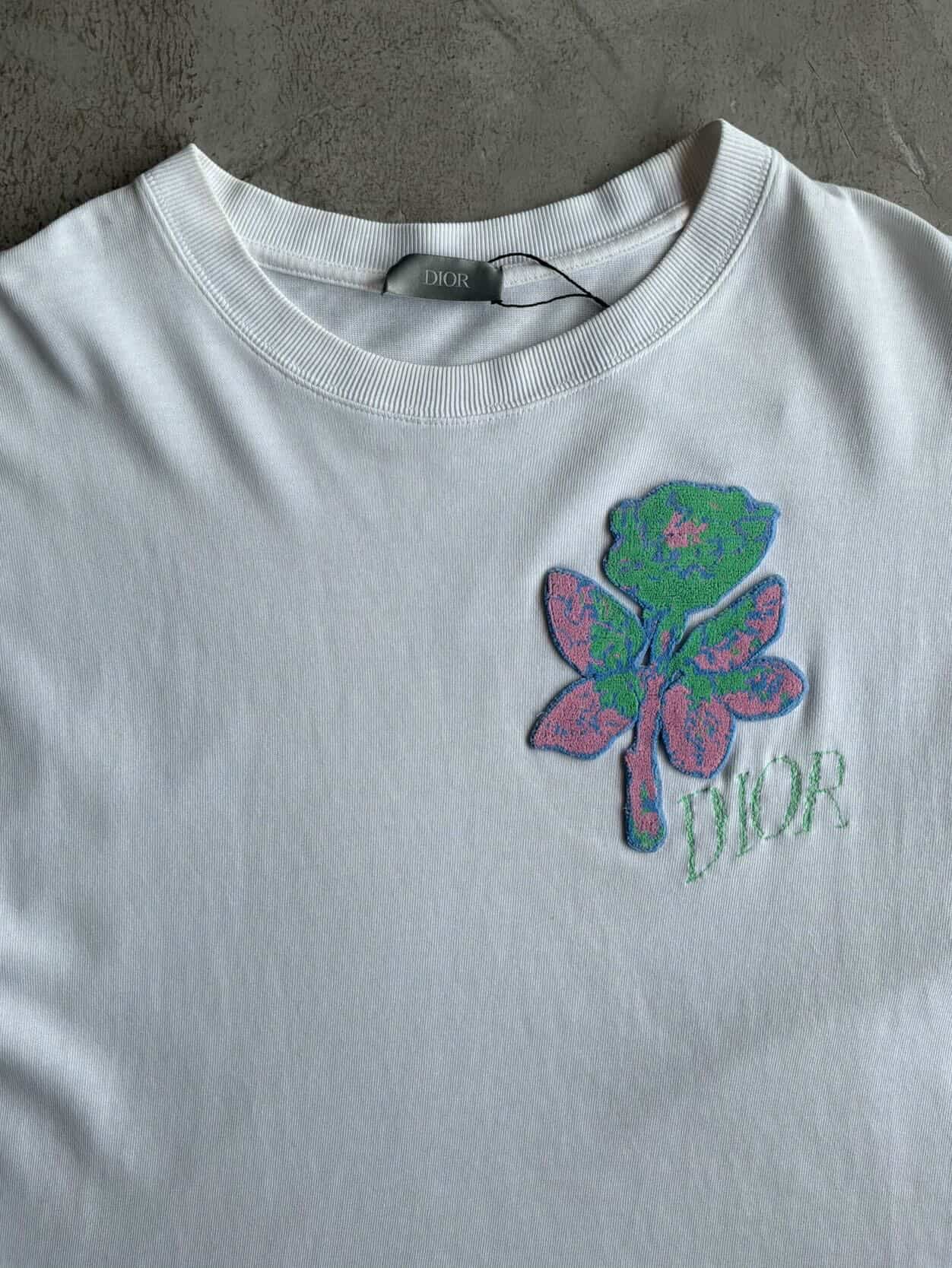 Dior Flower Chest Logo Tee