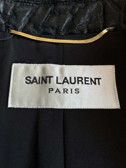 Saint Laurent Paris Crocodile Embossed Double Breasted Coat