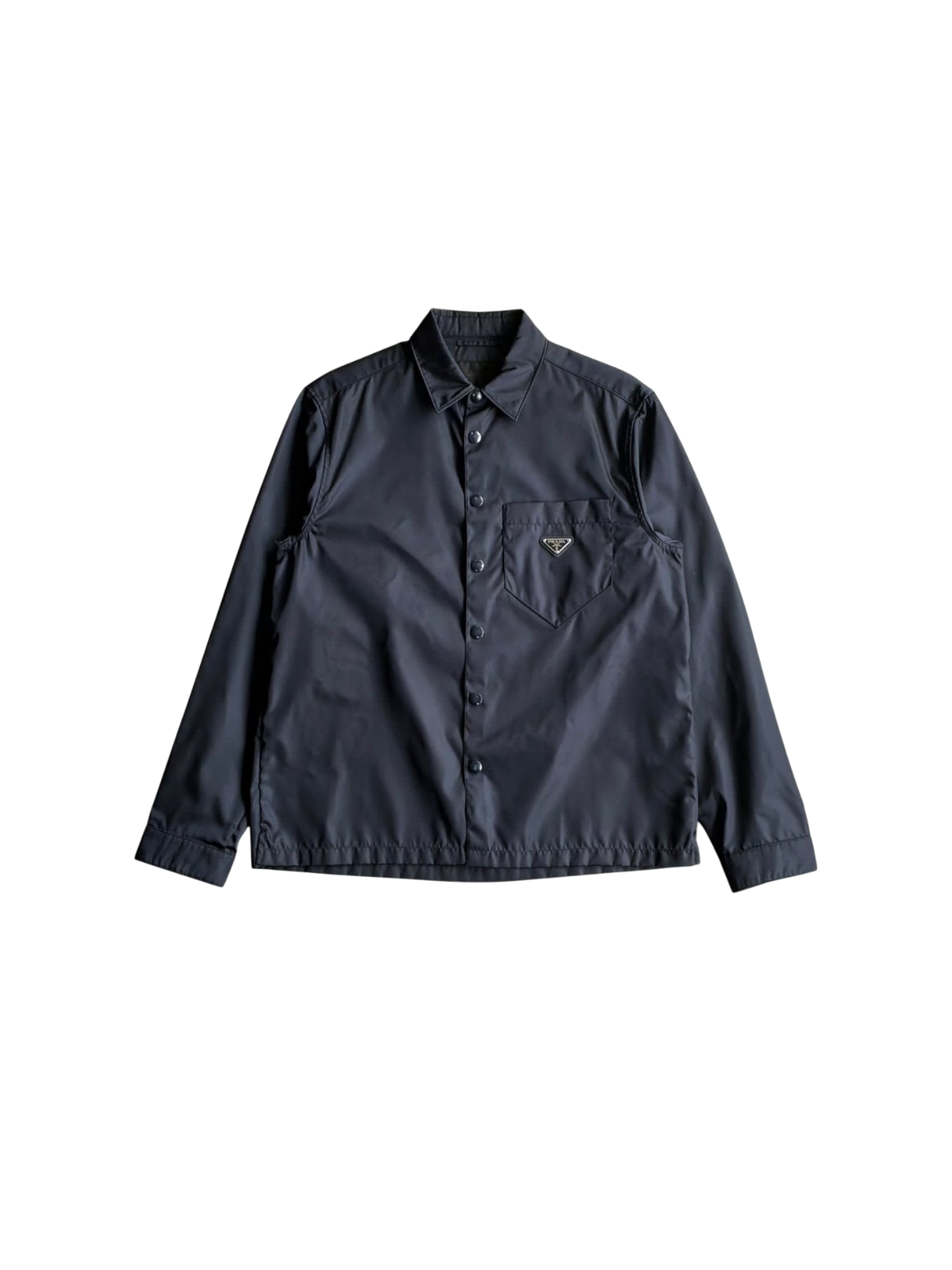 Prada Re-Nylon Chest Emblem Button Up Shirt