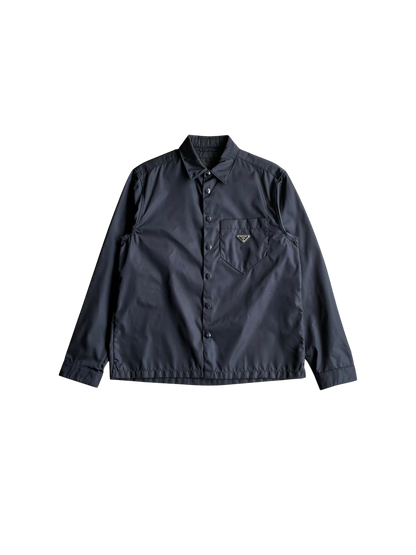 Prada Re-Nylon Chest Emblem Button Up Shirt