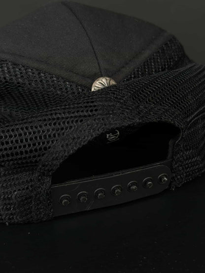 Chrome Hearts Vintage ‘FUCK’ Embroidered Leather Trucker Hat