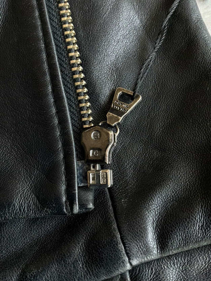 Prada Women’s Fur Trim Leather Jacket