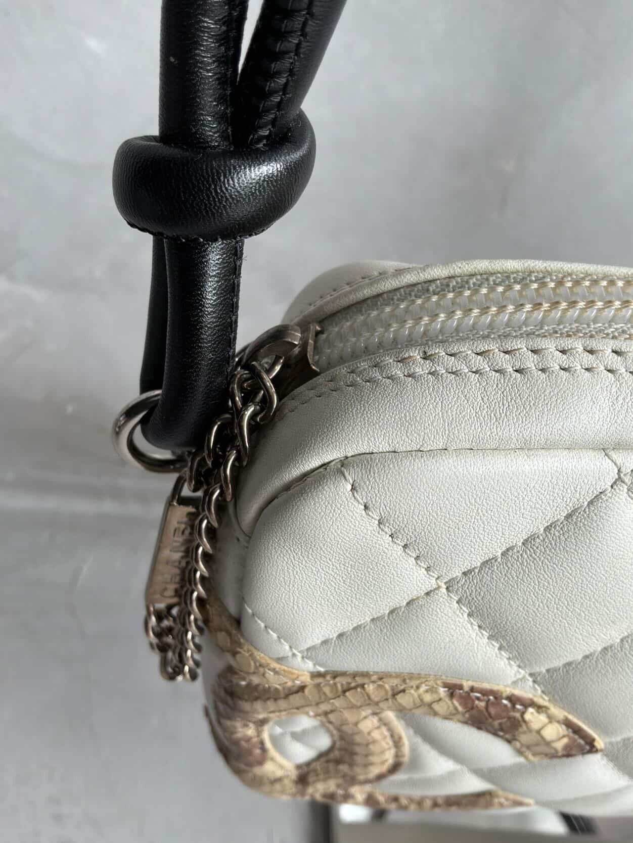 Chanel Ligne Cambon Snakeskin CC Pochette Bag