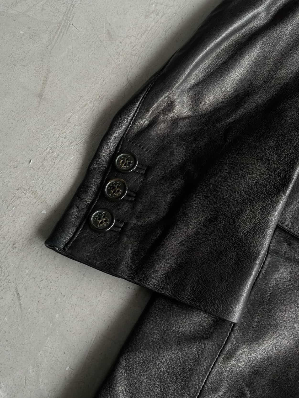 Gucci Tom Ford Era Leather Long Coat