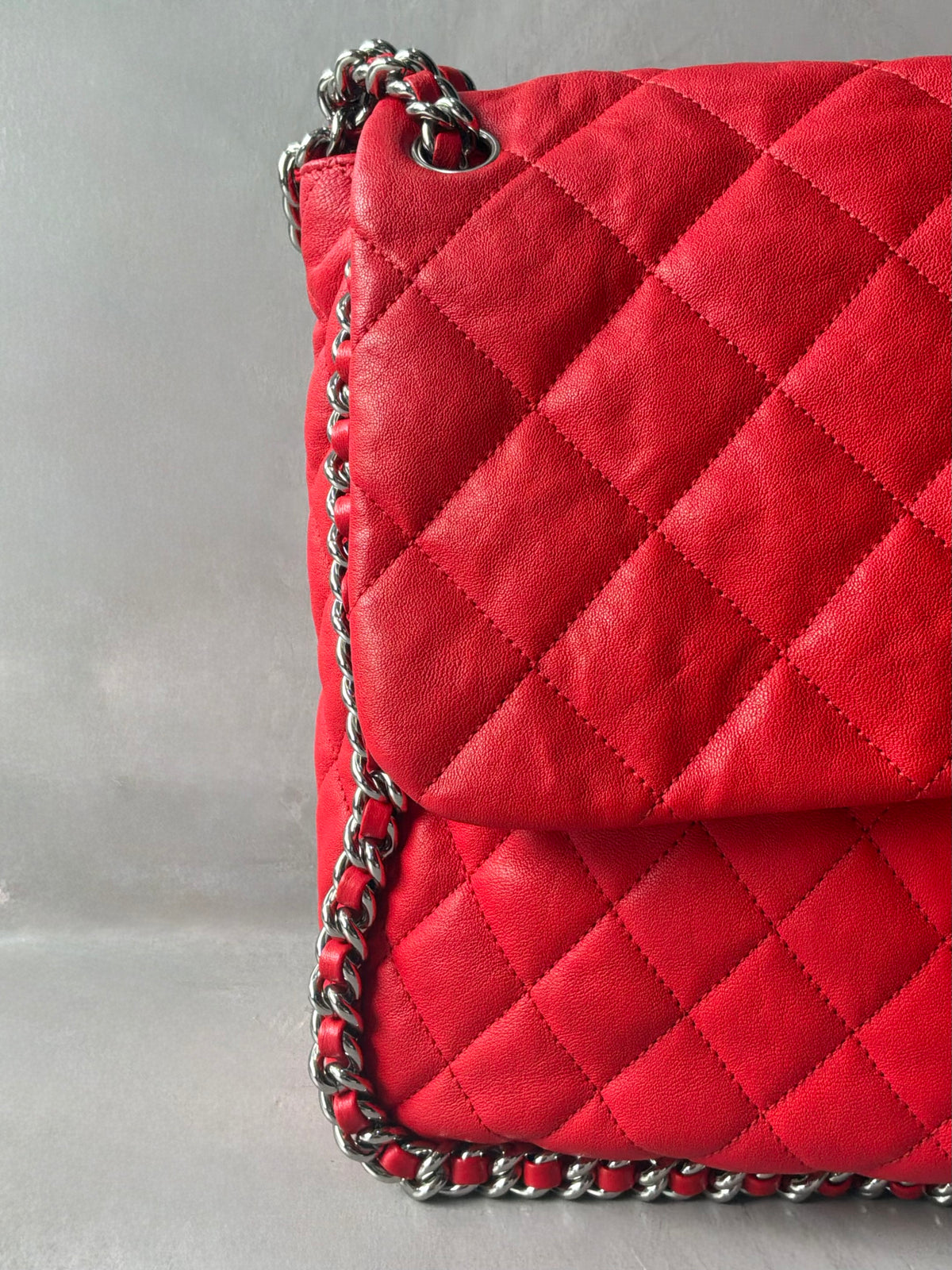 Chanel Chain Around Pink Maxi Flap