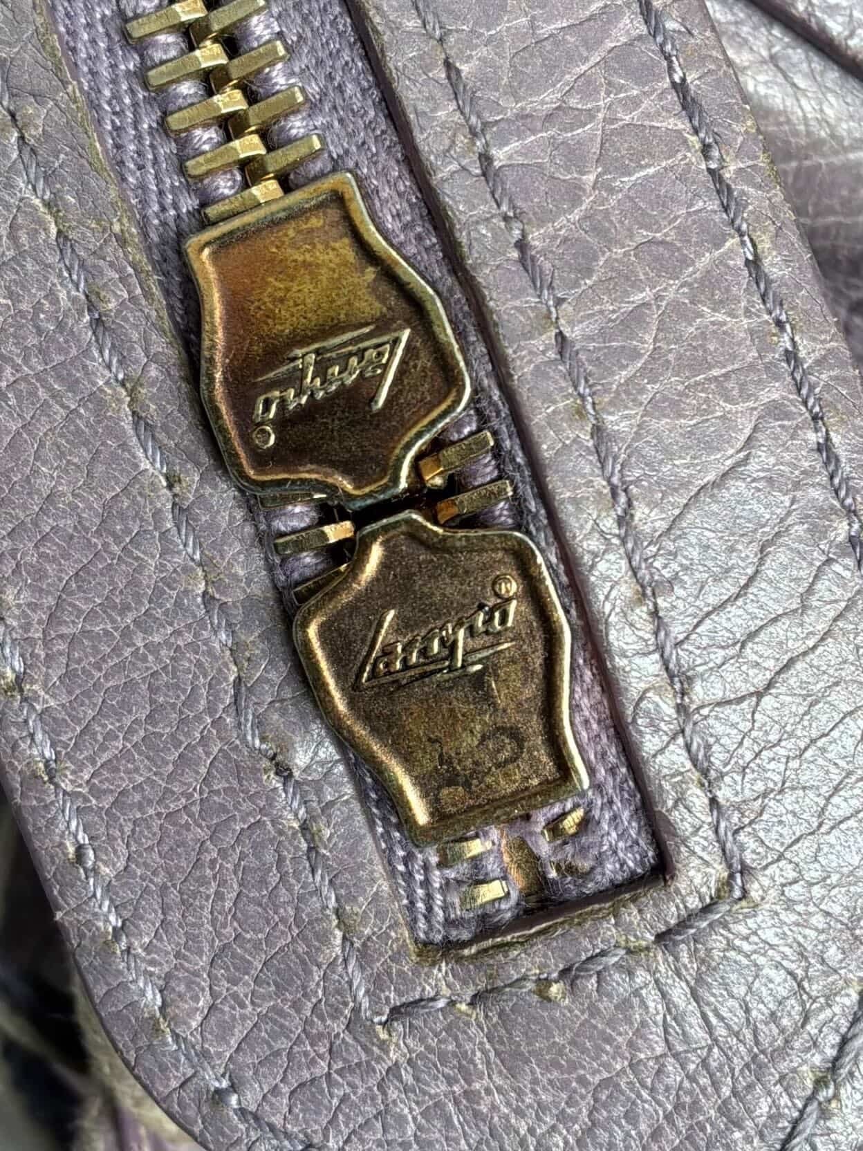 Balenciaga City ‘Part Time’ Purple Lambskin Shoulder Bag