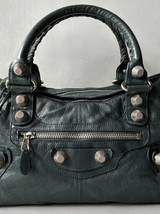 Balenciaga Part Time Dark Green Giant 21 Lambskin Bag