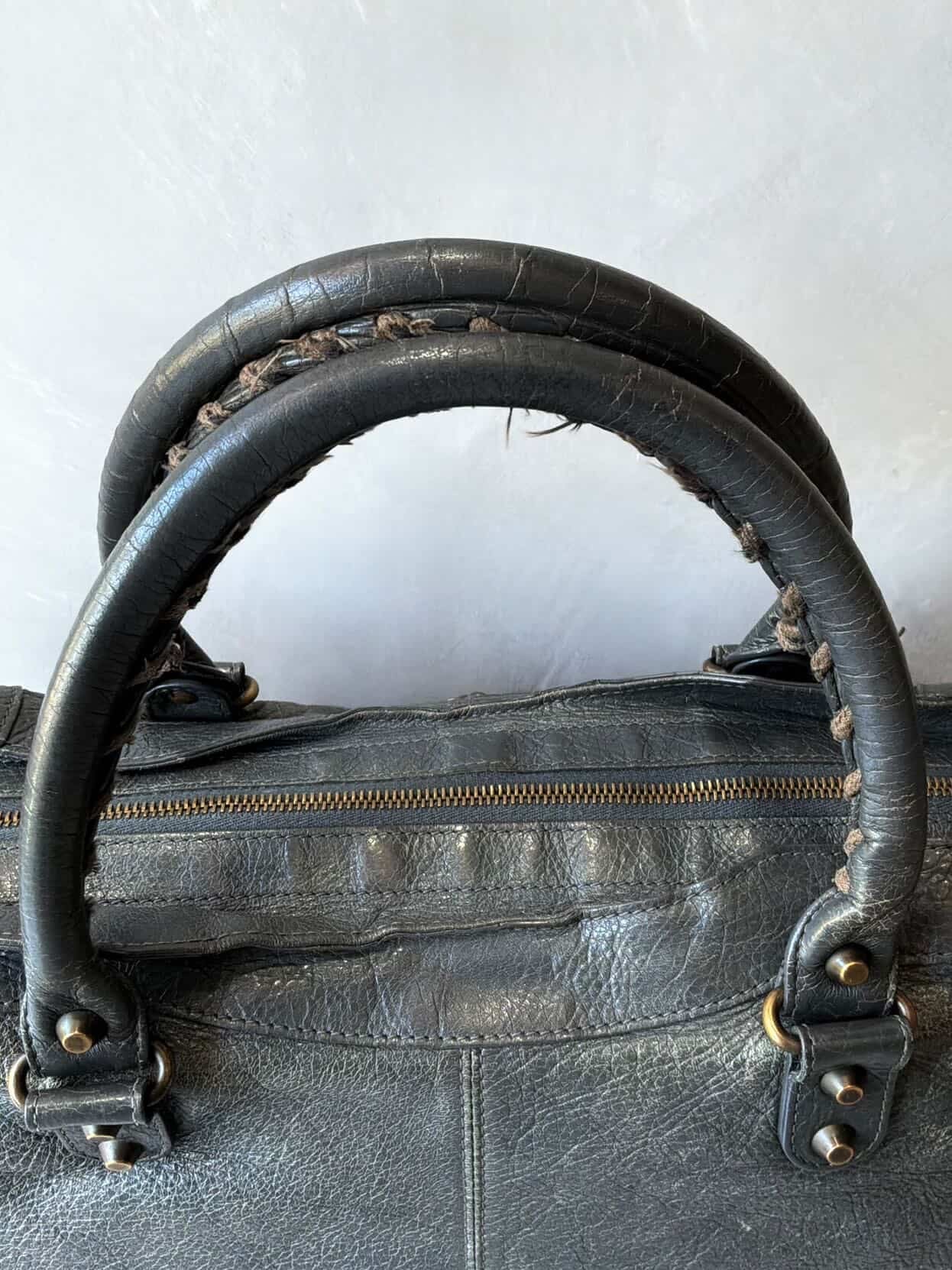 Balenciaga City Part Time Dark Gray Lambskin Bag