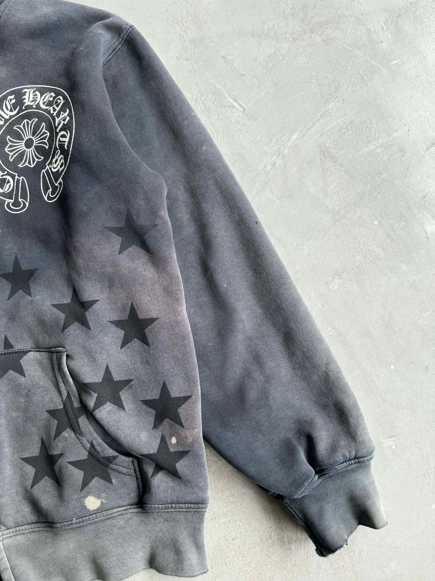 Chrome Hearts Perfect Fade Scroll and Star Thermal Zip Hoodie