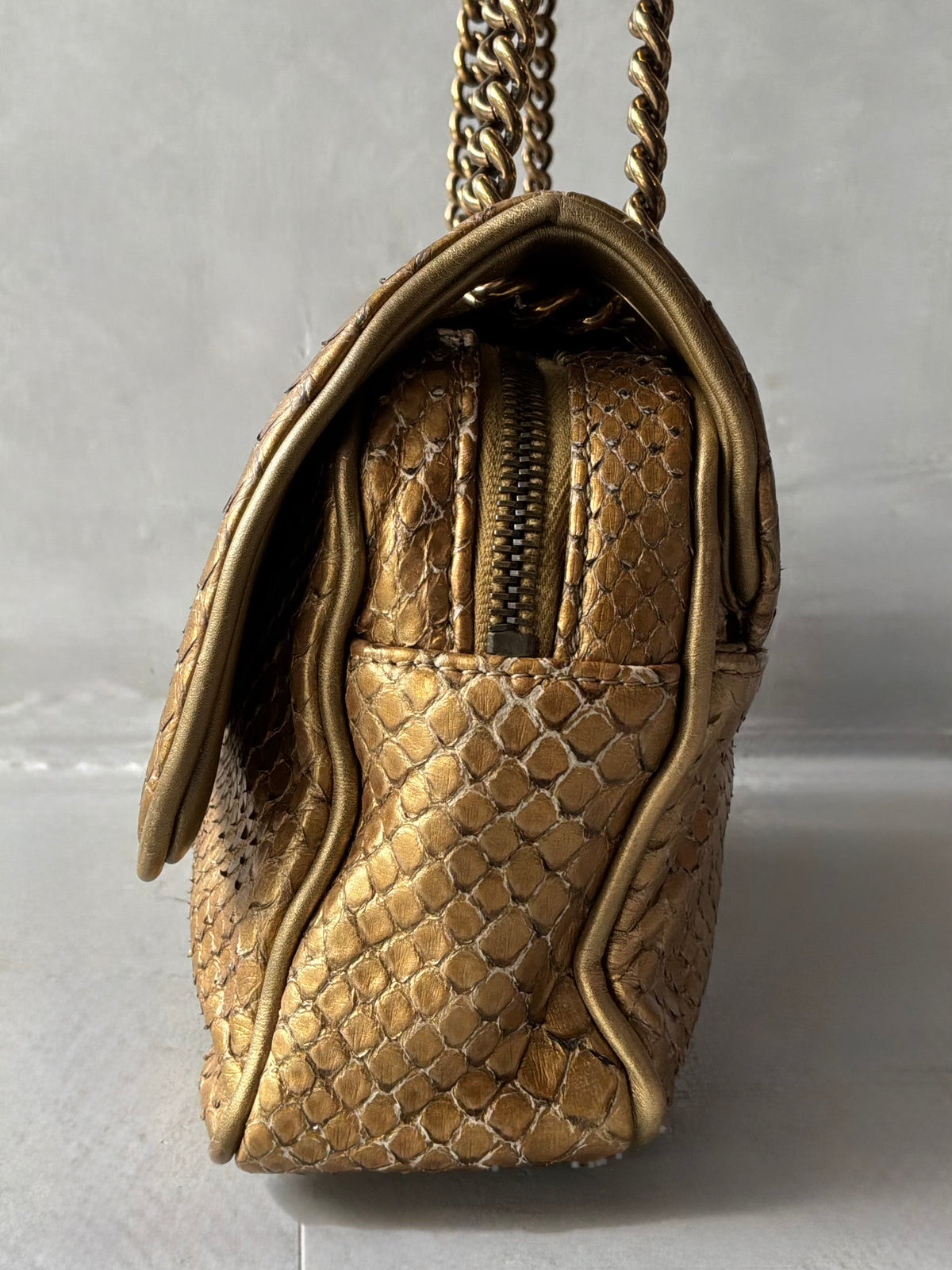 Chanel Gold Python Shiva Flap Bag