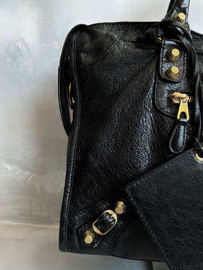Balenciaga City Classic Medium Black On GHW