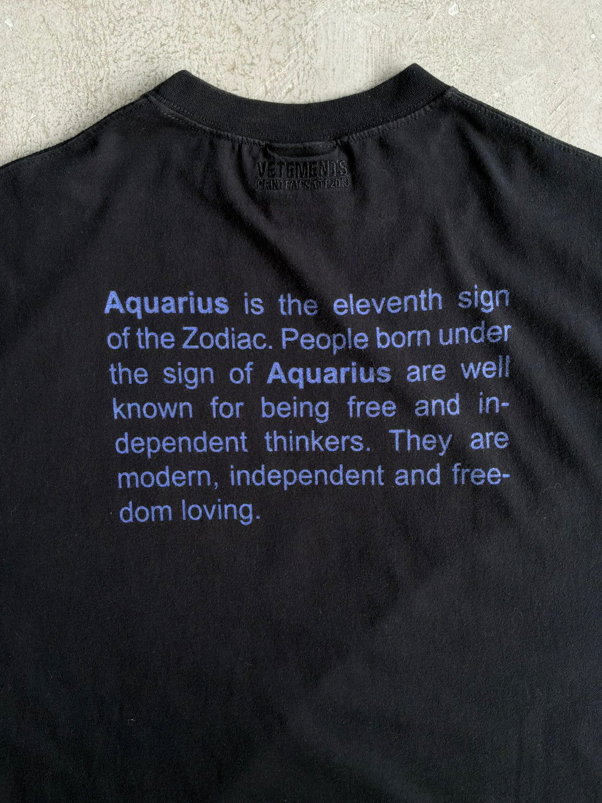 Vetements Aquarius Zodiac Tee