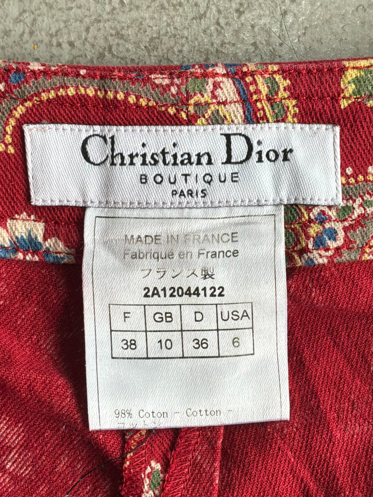 Dior Galliano Era Paisley Flared Pants