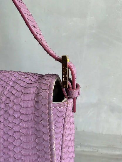 Fendi Python Leather Large Mamma Baguette Bag