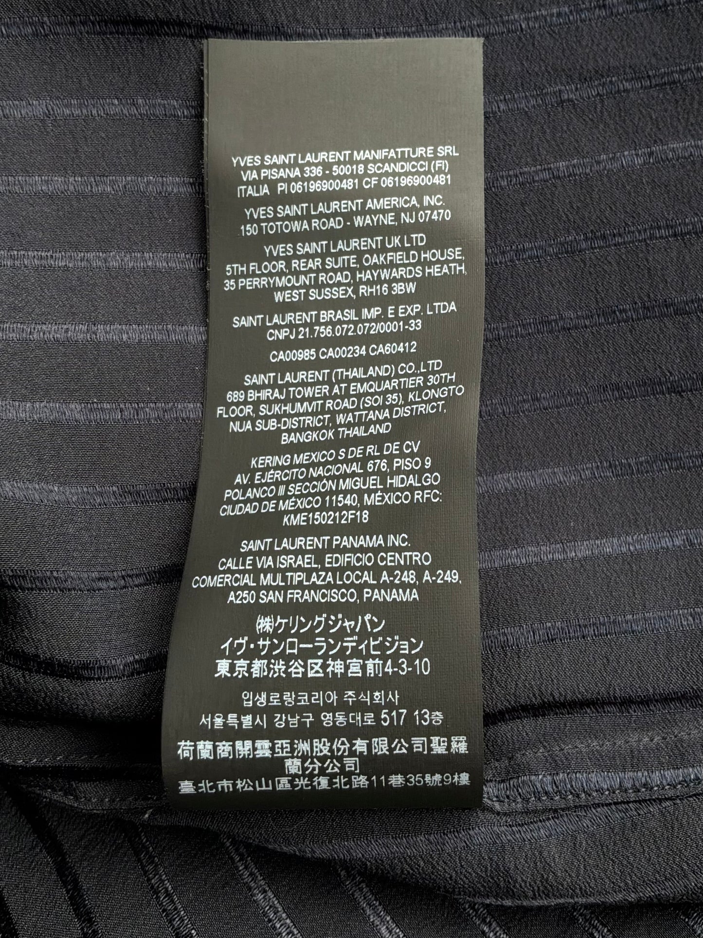 Saint Laurent Paris Vertical Script Silk Shirt