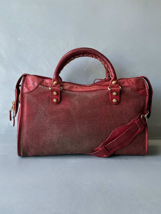 Balenciaga Classic City Mesh Red Bag