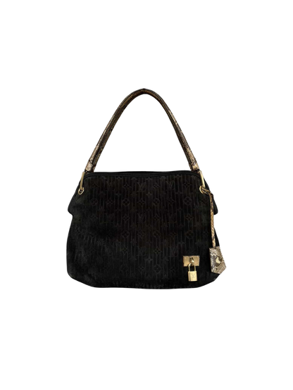 Louis Vuitton Suede Monogram Python Handle Shoulder Bag