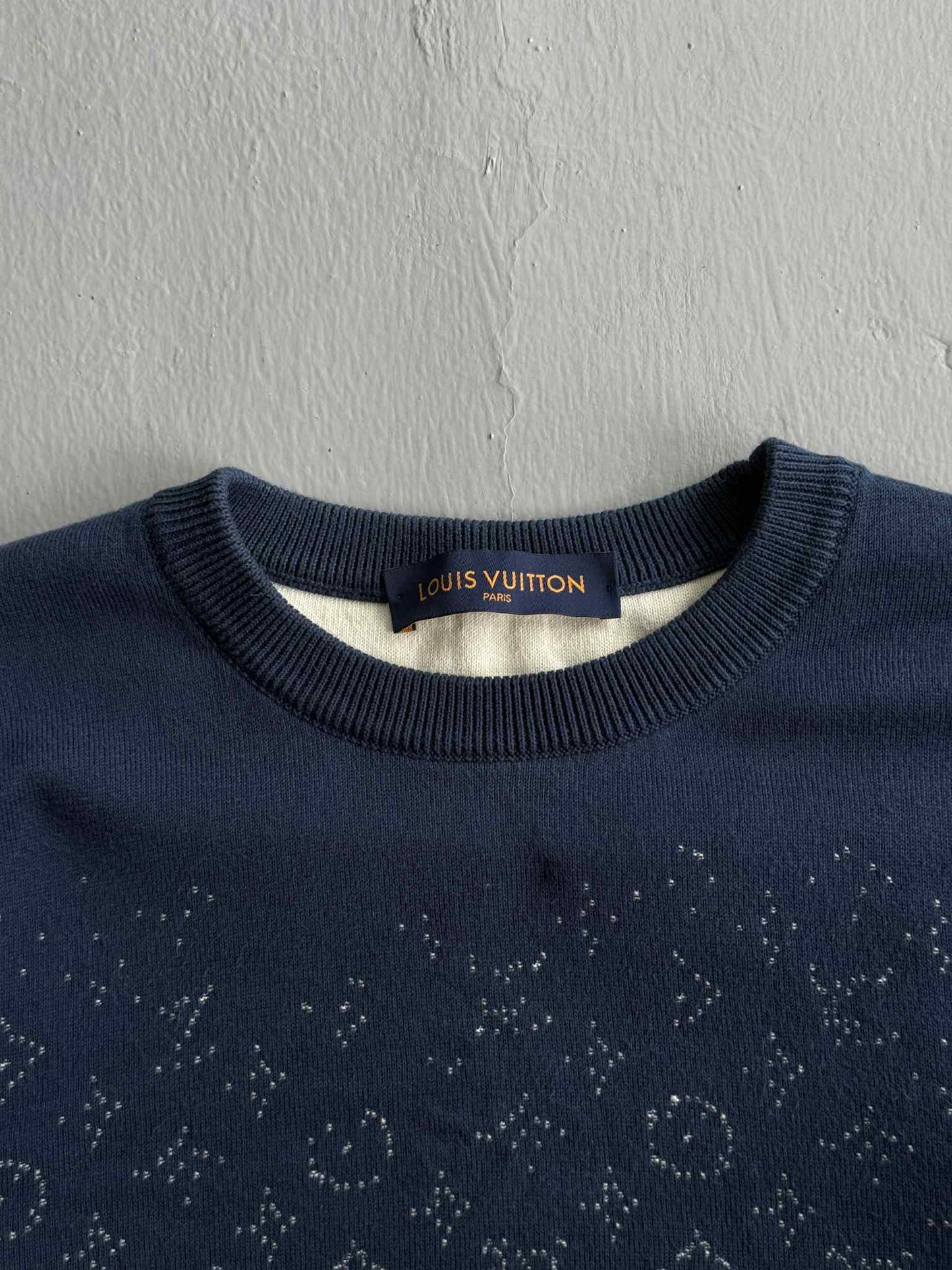 Louis Vuitton Blue & White Gradient Monogram Crewneck