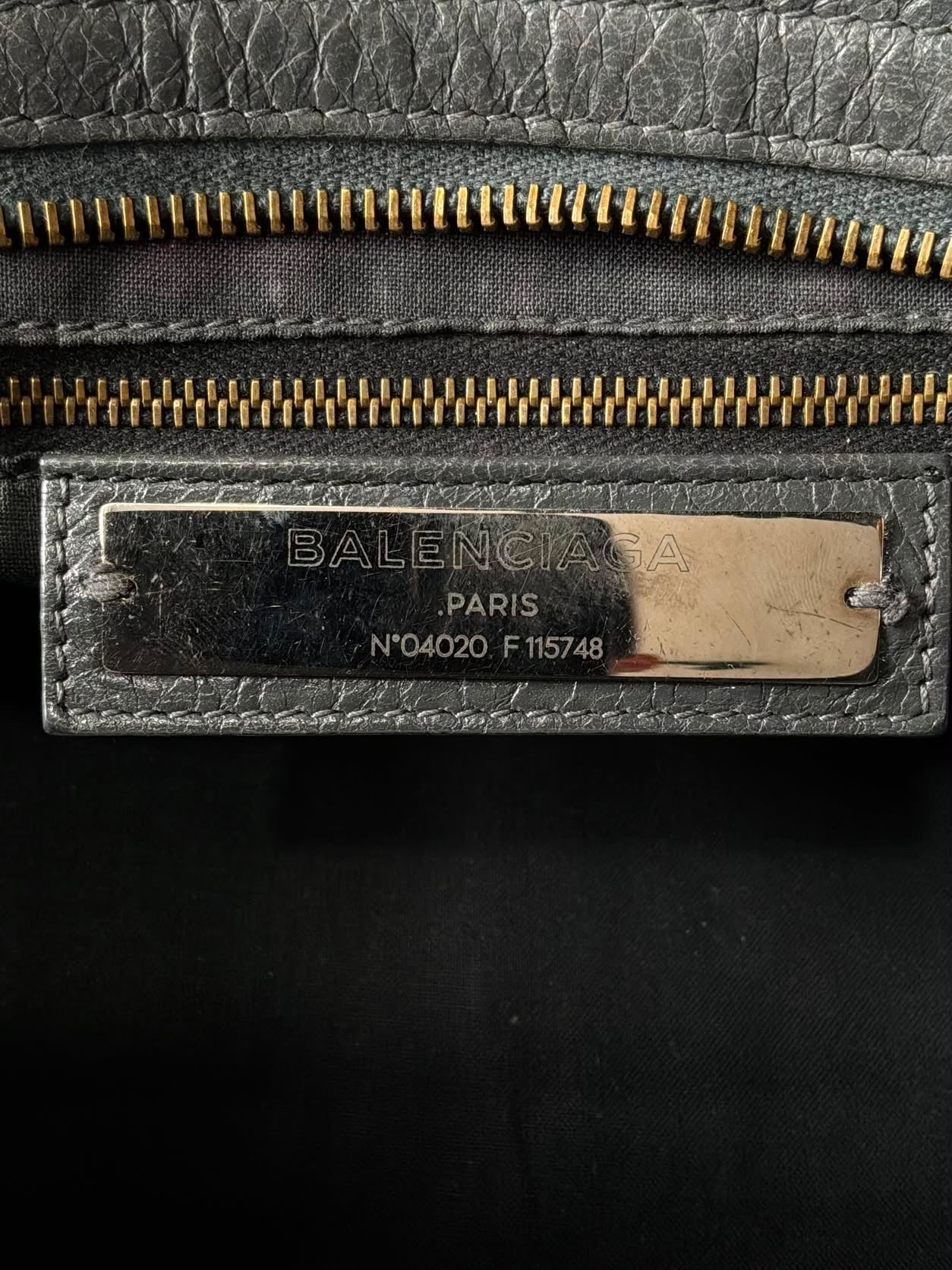 Balenciaga City Gray Lambskin Bag