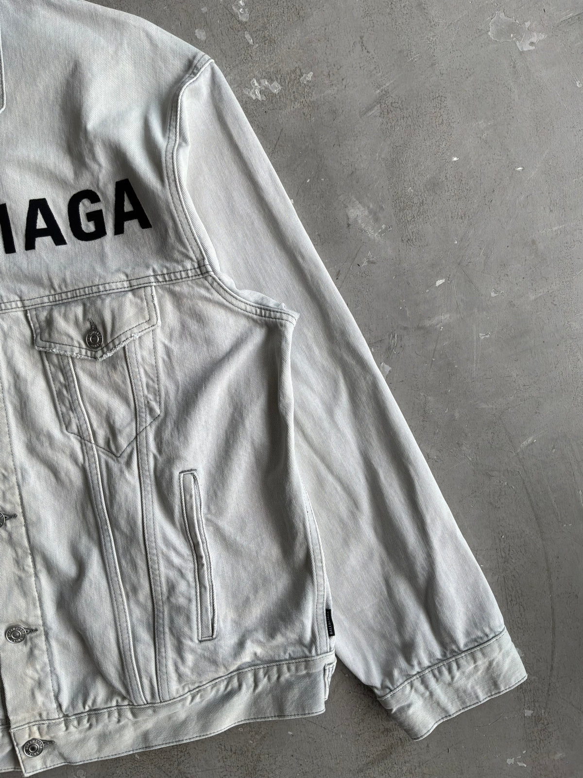 Balenciaga Embroidered Script Denim Jacket
