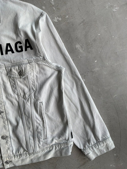 Balenciaga Embroidered Script Denim Jacket