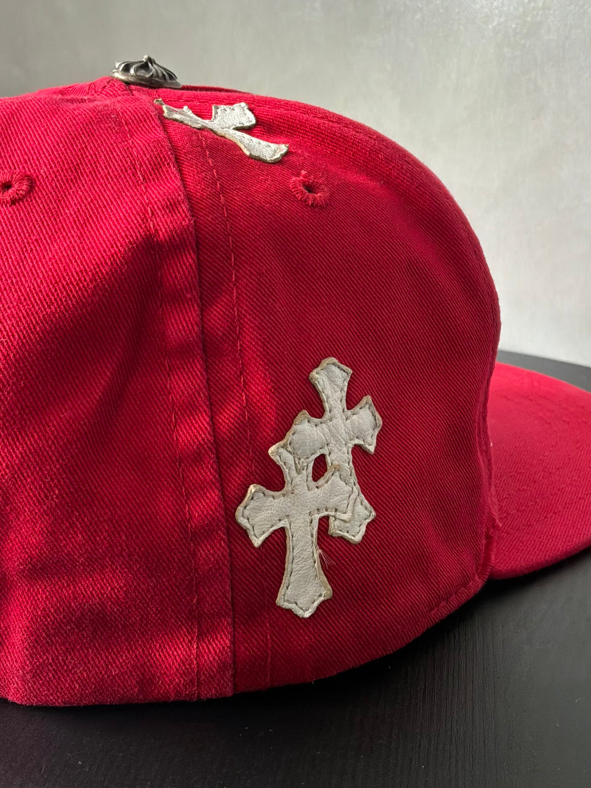 Chrome Hearts Red & White Multipatch Baseball Hat