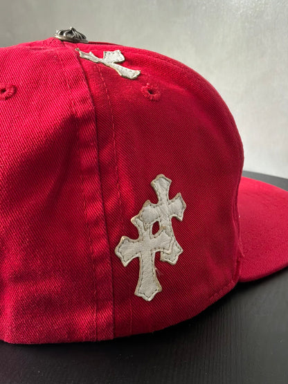 Chrome Hearts Red & White Multipatch Baseball Hat