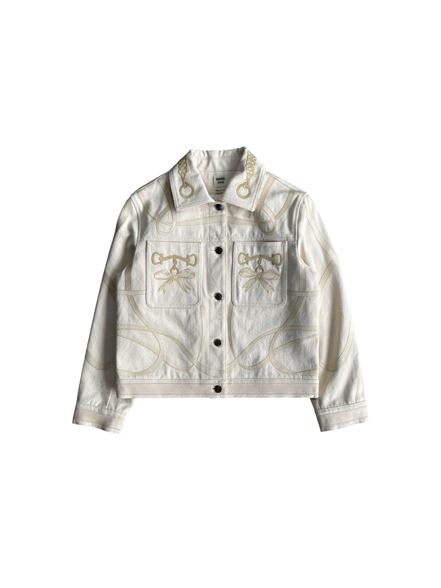 Hermes Embroidered Designs Denim Jacket