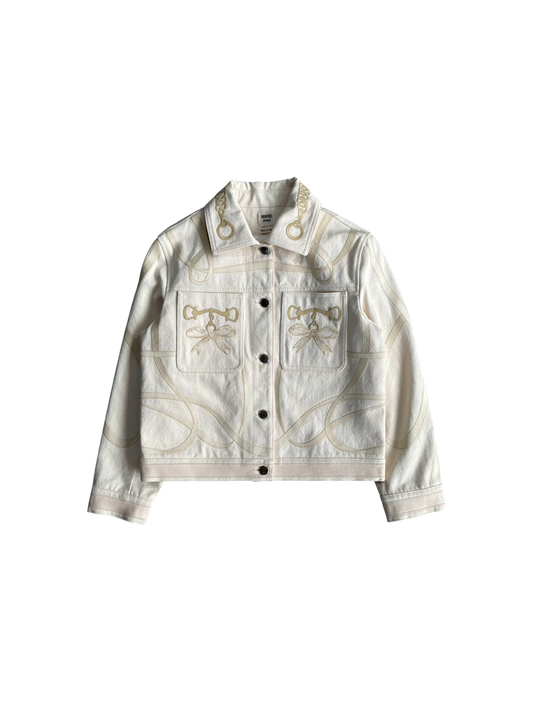 Hermes Embroidered Designs Denim Jacket