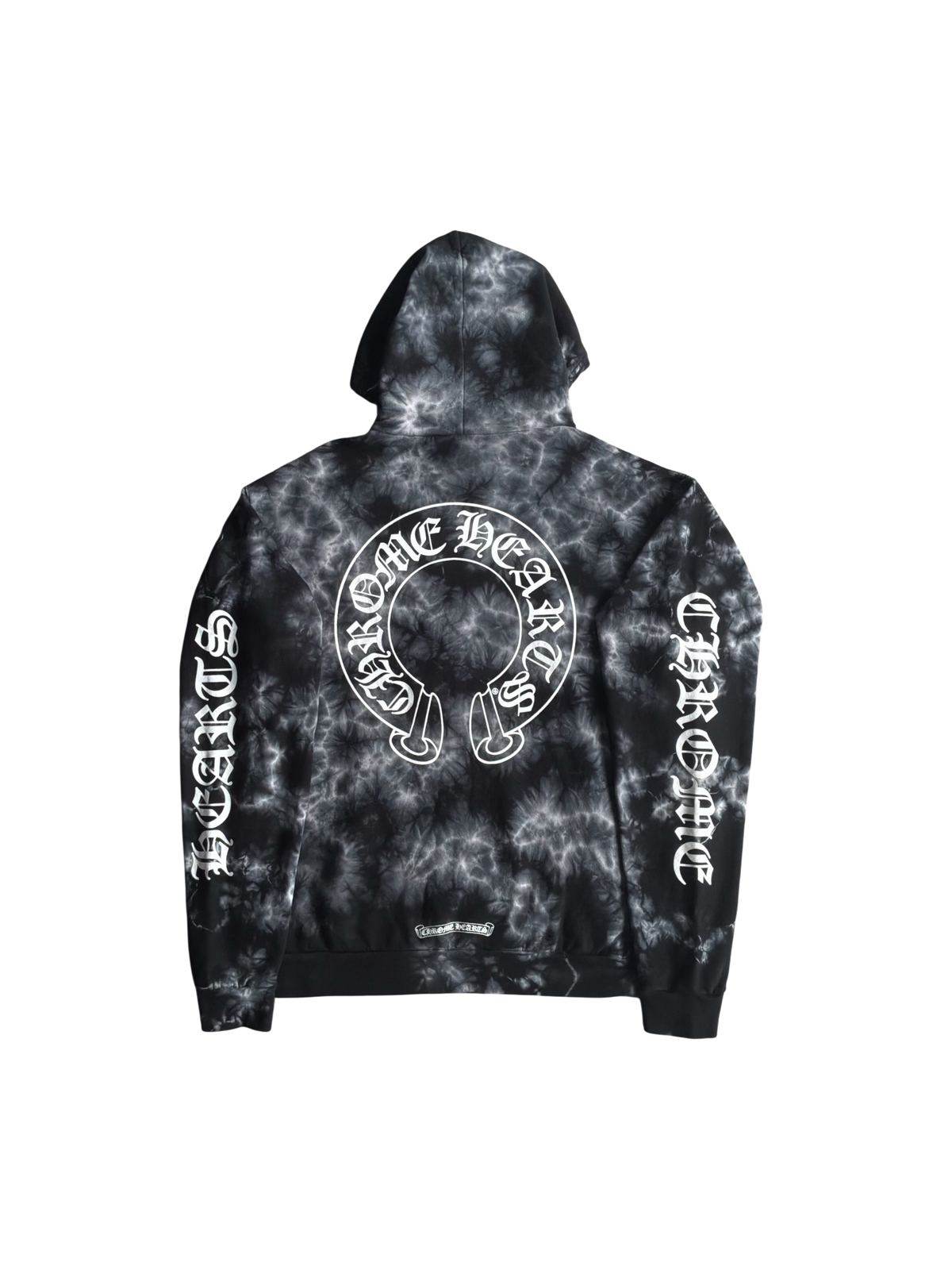 Chrome Hearts Horseshoe Script Tie Dye Pull Over Hoodie