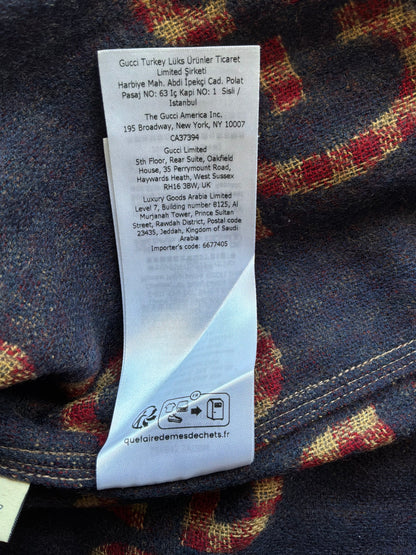 Gucci Maxi GG Gingham Wool Shirt