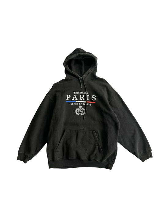 Balenciaga Paris Flag Cotton Hoodie