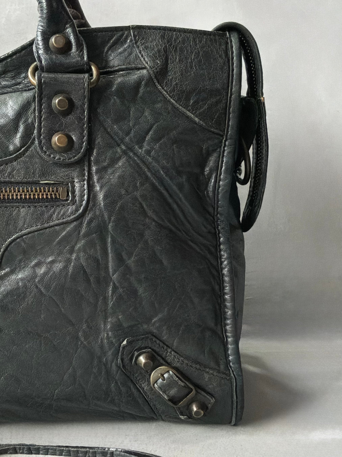 Balenciaga Classic City Black on Brass Lambskin Bag