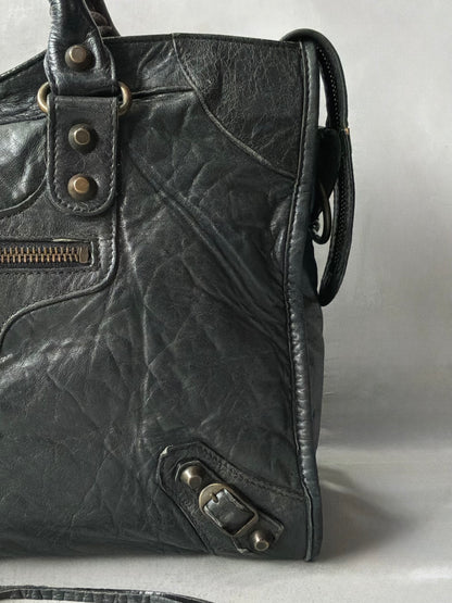 Balenciaga Classic City Black on Brass Lambskin Bag
