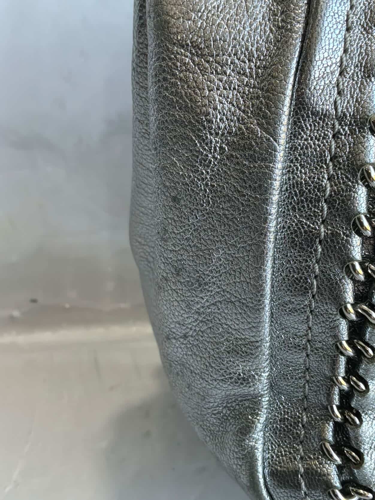 Chanel Metallic Silver Accordion Flap Shoulder Bag