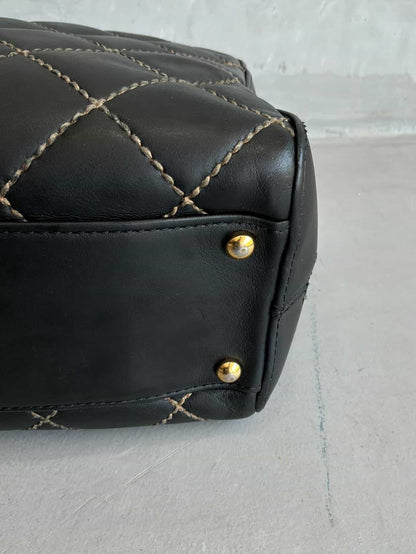 2002 Chanel Quilted Lambskin Boston Bag