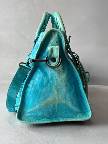 Balenciaga City Part Time Tortoise Lambskin Bag