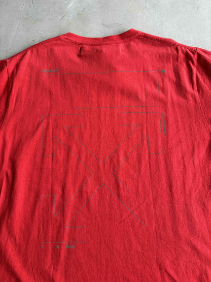 Off White Red Unfinished Arrow T shirt