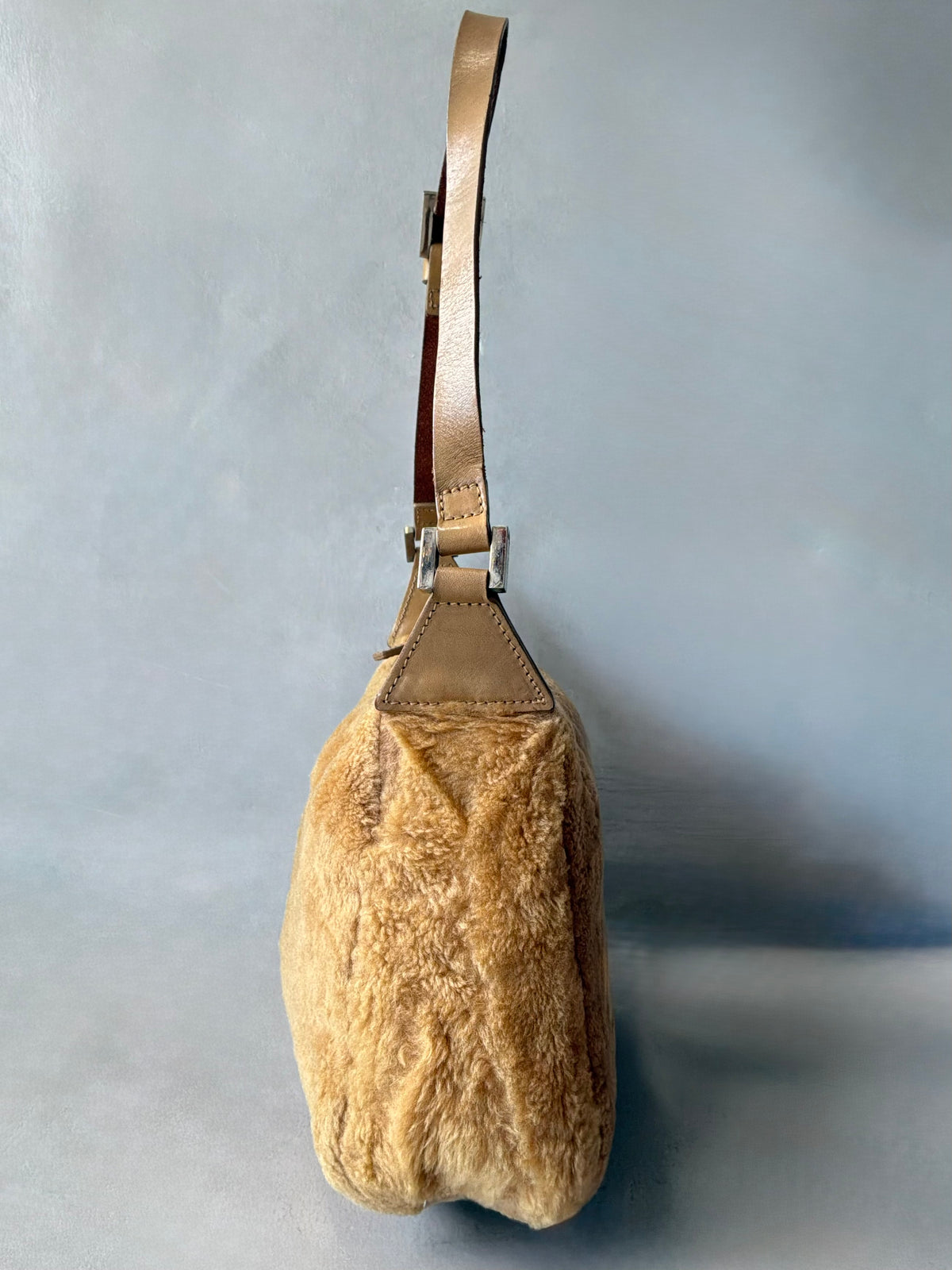 Fendi Faux Fur Baguette Shoulder Bag