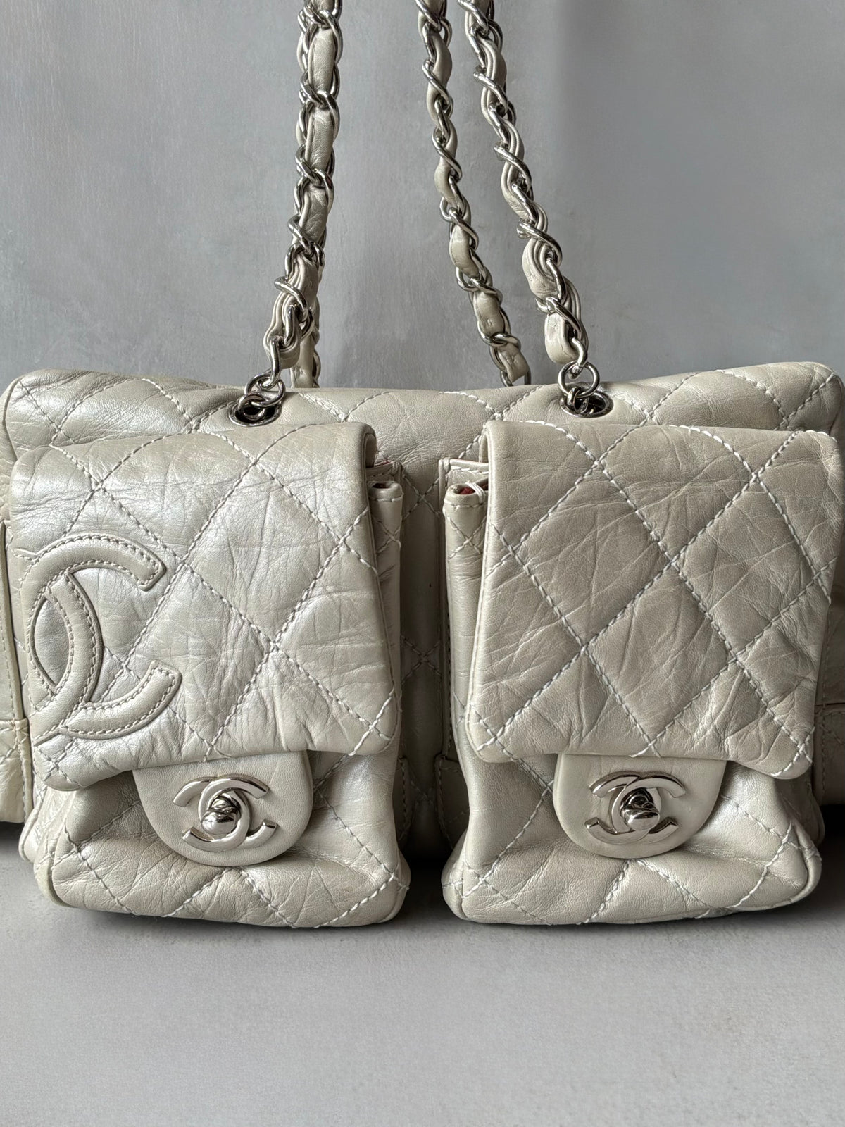 Rare Chanel Cambon Ligne Chain Reporter Lambskin Bag