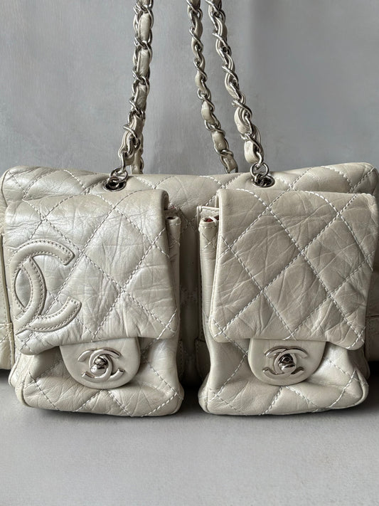 Rare Chanel Cambon Ligne Chain Reporter Lambskin Bag