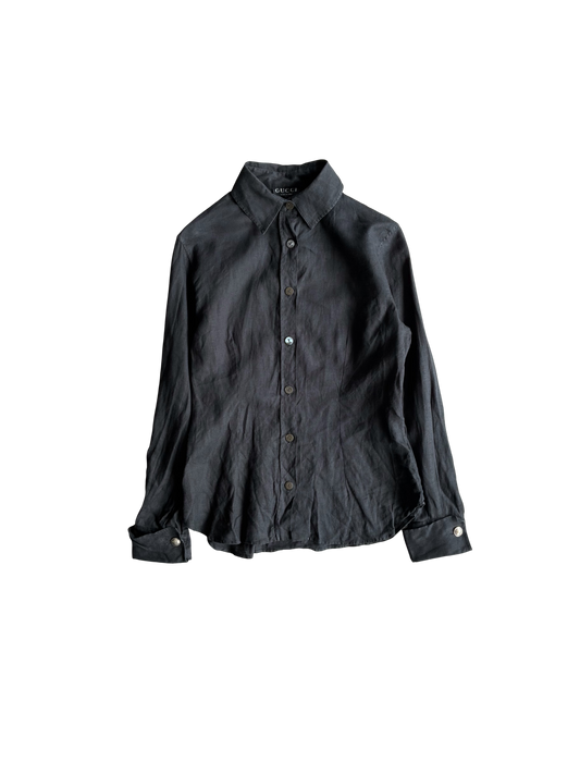 Gucci Black Plain Polo Longsleeves